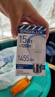 Лампа светодиодная E27, 15 Вт, 120 Вт, 180-240 В, груша, 6500 К, холодный белый свет, Ergolux - фото 8 от пользователя