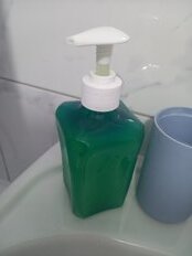 Диспенсер для жидкого мыла, Idea, Домино, полипропилен, 18х7 см, 390 мл, аквамарин прозрачный, М 2236 - фото 3 от пользователя