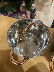Кастрюля нержавеющая сталь, 3.6 л, с крышкой, крышка стекло, Daniks, Мадрид Gold, SD-320G, индукция - фото 8 от пользователя