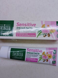 Зубная паста SVOBODA, Sensitive, 124 г - фото 2 от пользователя