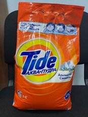 Стиральный порошок Tide, 3 кг, автомат, для белого белья, Альпийская свежесть - фото 5 от пользователя