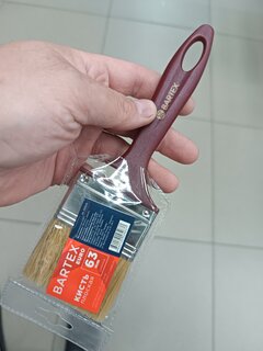 Кисть плоская, Bartex, Евро, 63 мм, 2 1/2 '', натуральная щетина, рукоятка пластик, 1118125 - фото 1 от пользователя