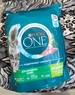 Корм для животных Purina, One, 750 г, для домашних кошек, индейка, цельные злаки, 0042014118 - фото 8 от пользователя