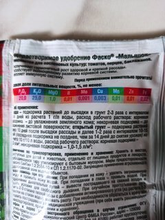 Удобрение Малышок, для томатов и перцев, водорастворимое, минеральный, гранулы, 50 г, Фаско - фото 1 от пользователя