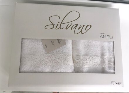 Набор полотенец 2 шт, 50х80, 70х130 см, 100% хлопок, 450 г/м2, Silvano, Амели, молочный, Турция - фото 5 от пользователя