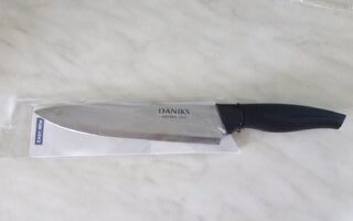 Нож кухонный Daniks, Easy New, шеф-нож, нержавеющая сталь, 20 см, рукоятка пластик, YW-A337-CH - фото 9 от пользователя