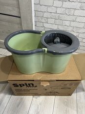 Набор для уборки ведро с отжимом, швабра МОП, оливковый, Verde, SPIN MOP, 37995 - фото 3 от пользователя