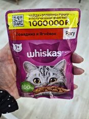 Корм для животных Whiskas, 75 г, для взрослых кошек 1+, рагу, говядина/ягнятина, пауч, G8477 - фото 7 от пользователя