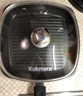 Крышка для посуды стекло, 28 см, Kukmara, металлический обод, кнопка нержавеющая сталь, с28-2т112 - фото 1 от пользователя
