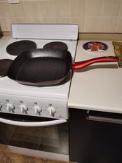 Сковорода-гриль алюминий, 28 см, антипригарное покрытие, Daniks, Barcelona Кэролл, индукция, GRL-2828-RD-BLK-IND - фото 9 от пользователя