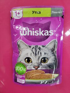 Корм для животных Whiskas, 75 г, для взрослых кошек 1+, паштет, утка, пауч, G8473 - фото 6 от пользователя