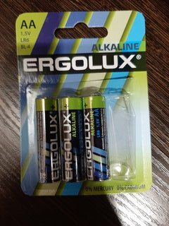 Батарейка Ergolux, АА (LR6, 15A), Alkaline, щелочная, 1.5 В, блистер, 4 шт, 11748 - фото 4 от пользователя