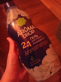 Гель для стирки Aroma Drop, 1 л, универсальный, Жасмин и Ветивер 2в1 - фото 1 от пользователя