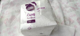 Салфетки бумажные Softi Clean, 100 шт, 1 слой, белые - фото 4 от пользователя