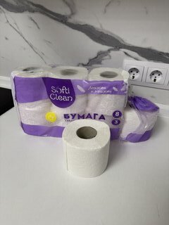 Туалетная бумага Softi Clean, 3 слоя, 8 шт, 15.24 м, с втулкой, белая - фото 9 от пользователя