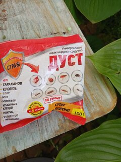 Инсектицид Дуст, от тараканов, клопов, блох, мух, муравьев, крысиных клещей, порошок, 100 г, Бдительный страж - фото 2 от пользователя