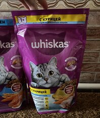 Корм для животных Whiskas, 350 г, для стерилизованных кошек 1+, сухой, курица, подушечки, коробка, 10139171 - фото 6 от пользователя