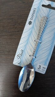 Ложка нержавеющая сталь, 3 предмета, чайная, Daniks, Plait - фото 6 от пользователя