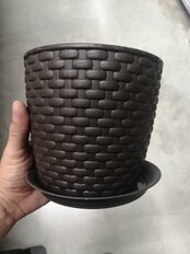 Горшок для цветов пластик, 3 л, 18х18х15.8 см, с поддоном, коричневый, Idea, Ротанг, М 3082 - фото 6 от пользователя
