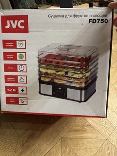 Сушилка для овощей, фруктов JVC, JK-FD750, 6 поддонов, 245 Вт - фото 7 от пользователя