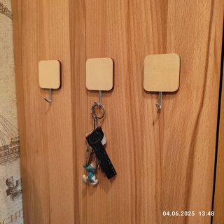 Набор крючков 3 крючка, самоклеящийся, древесные, настенный, дерево, металл, 105881 - фото 9 от пользователя