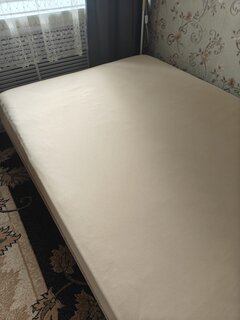 Простыня 1.5-спальная, 140 х 200 см, 100% хлопок, трикотаж, бежевая, на резинке, Luxsonia, Мр0010-1 - фото 1 от пользователя