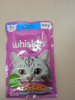 Корм для животных Whiskas, 75 г, для взрослых кошек 1+, рагу, треска/лосось, пауч, G8479 - фото 2 от пользователя