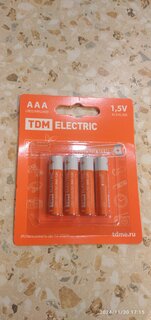 Батарейка TDM Electric, ААА (LR03, 24A), Alkaline, щелочная, 1.5 В, блистер, 4 шт, SQ1702-0006 - фото 1 от пользователя