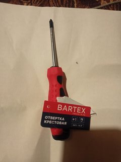 Отвертка крестовая, Bartex, Ph1, 1х100 мм, антискользящая двухкомпонентная, CrV сталь, Любитель - фото 1 от пользователя