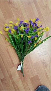 Цветок искусственный пасхальный, Каллы с травкой, 5 веток, 35 см, в ассортименте, F49-93 - фото 4 от пользователя