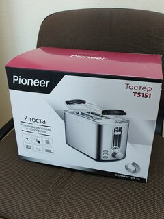 Тостер Pioneer, TS151, 850 Вт, 2 тоста, механический, серебристый - фото 1 от пользователя