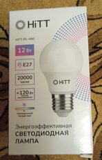 Лампа светодиодная E27, 12 Вт, 120 Вт, 230 В, груша, 4000 К, нейтральный белый свет, HiTT, A60, 1010002 - фото 2 от пользователя