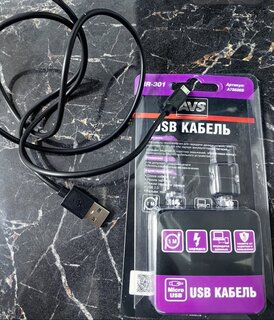 Кабель USB, AVS, MR-301, microUSB, 1 м, черный, A78606S - фото 1 от пользователя