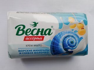 Мыло Весна, Ассорти морские минералы и соевое молочко, 90 г - фото 3 от пользователя