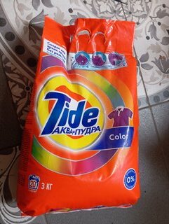 Стиральный порошок Tide, 3 кг, автомат, для цветного белья, Color - фото 1 от пользователя