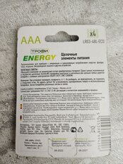 Батарейка Трофи, ААА (LR03, 24A), Energy Alkaline, щелочная, 1.5 В, блистер, 4 шт, Б0017044 - фото 6 от пользователя