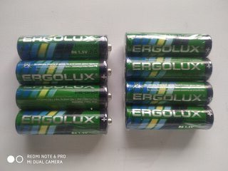 Батарейка Ergolux, АА (R6, 15D), Zinc-carbon, солевая, 1.5 В, спайка, 4 шт, 12441 - фото 3 от пользователя