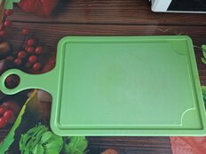 Доска разделочная пластик, 30х21 см, с ручкой, зеленая, Мультипласт - фото 1 от пользователя