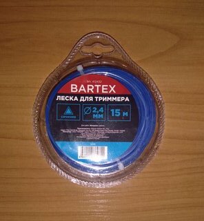 Леска для триммера 2.4 мм, 15 м, треугольник, Bartex - фото 7 от пользователя