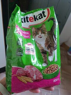 Корм для животных Kitekat, 800 г, для взрослых кошек, сухой, аппетитная телятинка, пакет, 10132147 - фото 1 от пользователя