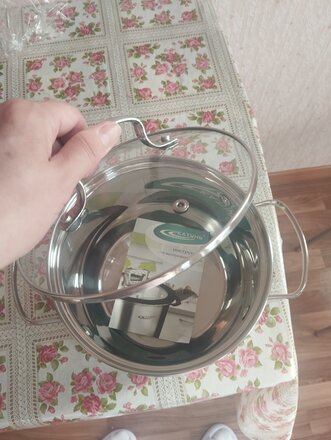 Кастрюля нержавеющая сталь, 2.5 л, с крышкой, крышка стекло, Катунь, Гамма, КТ20-D-18, индукция - фото 5 от пользователя