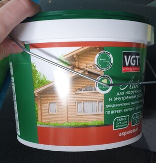 Лак VGT, матовый, акриловый, бесцветный, для внутренних и наружных работ, 2.2 кг - фото 3 от пользователя