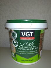 Лак VGT, матовый, акриловый, бесцветный, для внутренних и наружных работ, 0.9 кг - фото 8 от пользователя