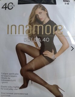 Колготки Innamore, Bella, 40 DEN, р. 3, nero/черные, с шортиками и прозрачным мыском - фото 2 от пользователя