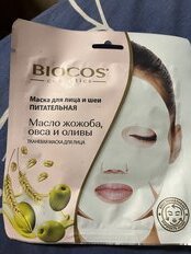 Маска для лица и шеи, Biocos, тканевая, питательная, с маслом жожоба, овса и оливы - фото 2 от пользователя