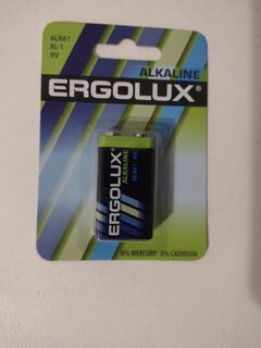 Батарейка Ergolux, 9V (6LR61), Alkaline, щелочная, 9 В, блистер, 11753 - фото 6 от пользователя