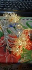 Гирлянда 20 ламп, 3.5 м, 1 режим, Снежинки, теплый белый свет, прозрачная, в помещении, на батарейках, LED, SY20L-12 - фото 5 от пользователя