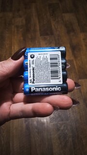 Батарейка Panasonic, АА (R6, 15D), General Purpose, солевая, 1.5 В, спайка, 4 шт - фото 2 от пользователя