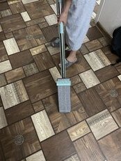 Швабра плоская, микрофибра, 130х35х12 см, бирюзовая, с вертикальным отжимом, бирюзовая, Y4-6715 - фото 5 от пользователя