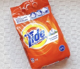 Стиральный порошок Tide, 3 кг, автомат, для белого белья, Альпийская свежесть - фото 2 от пользователя